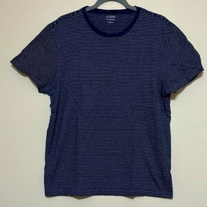 J. Crew Men's Navy Striped Shirt Sz Large